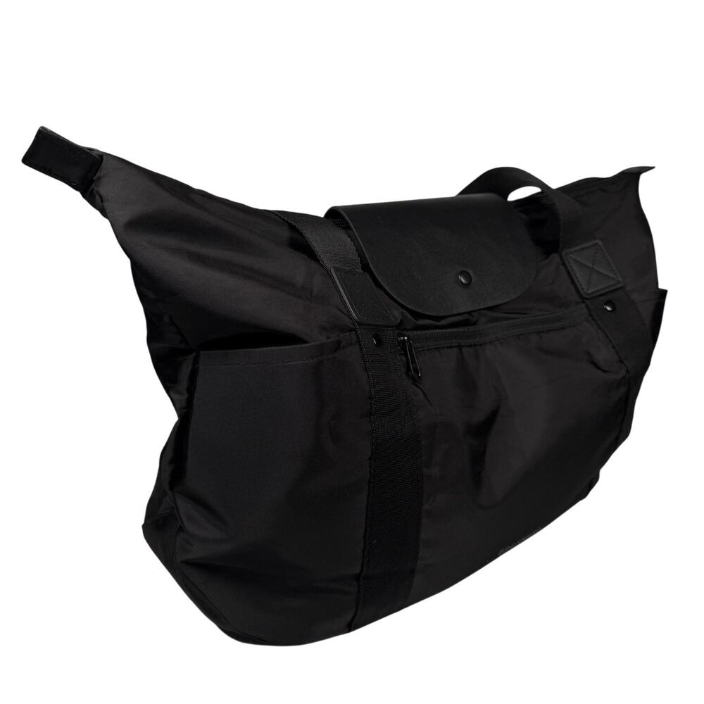 BAGSMART Black Nylon Tote Bag Large Lightweight Travel Shoulder Soft Case Unisex